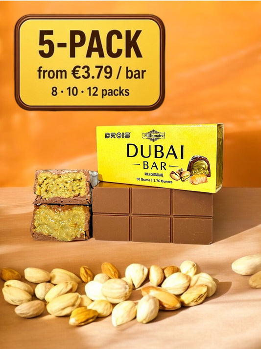 5-12 Pack | DROIS Millionaire Dubai Bar Mini 50g