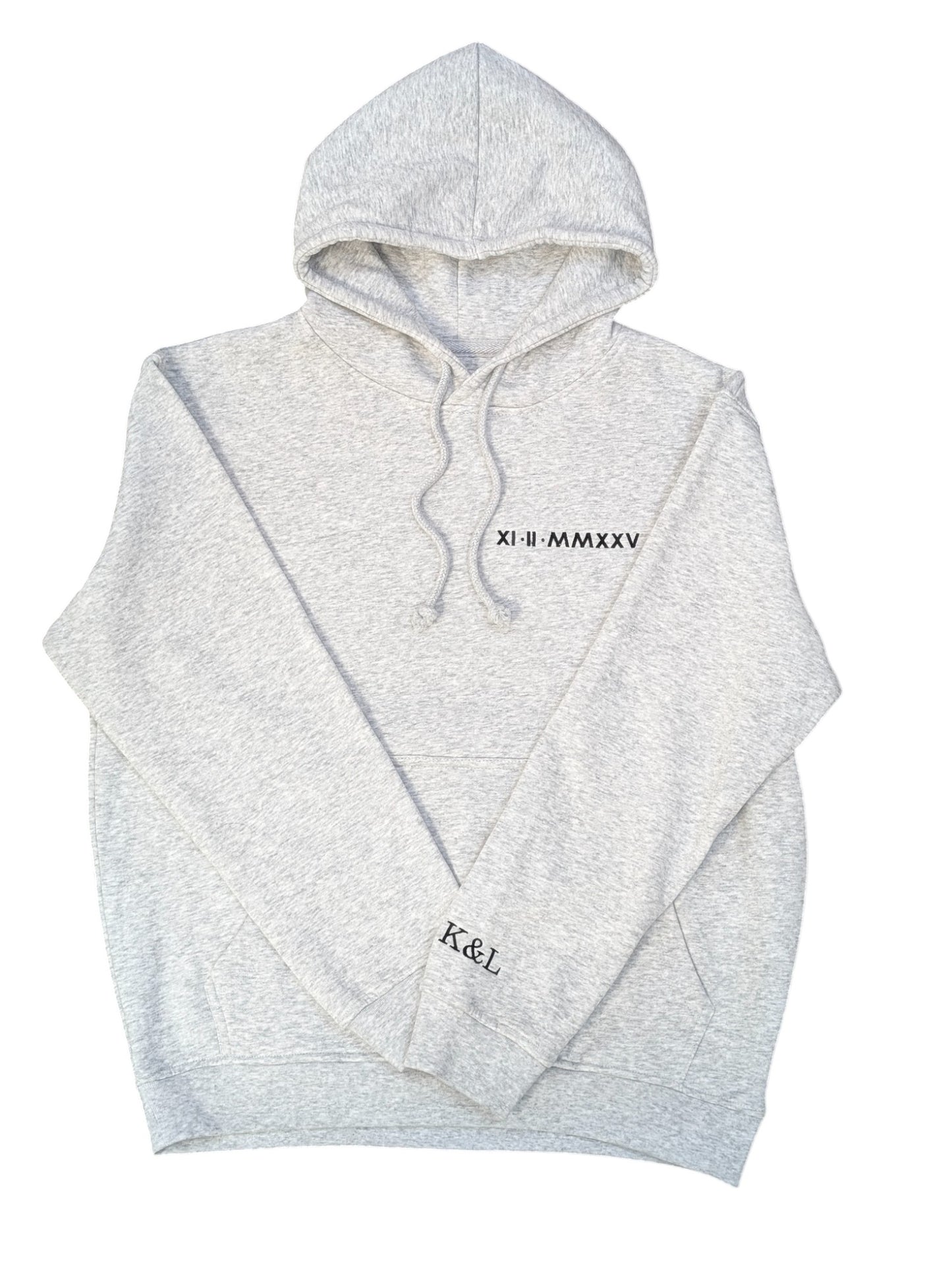 Custom Embroidered Roman Numeral Hoodie – Timeless Personalized Anniversary Gift for Couples