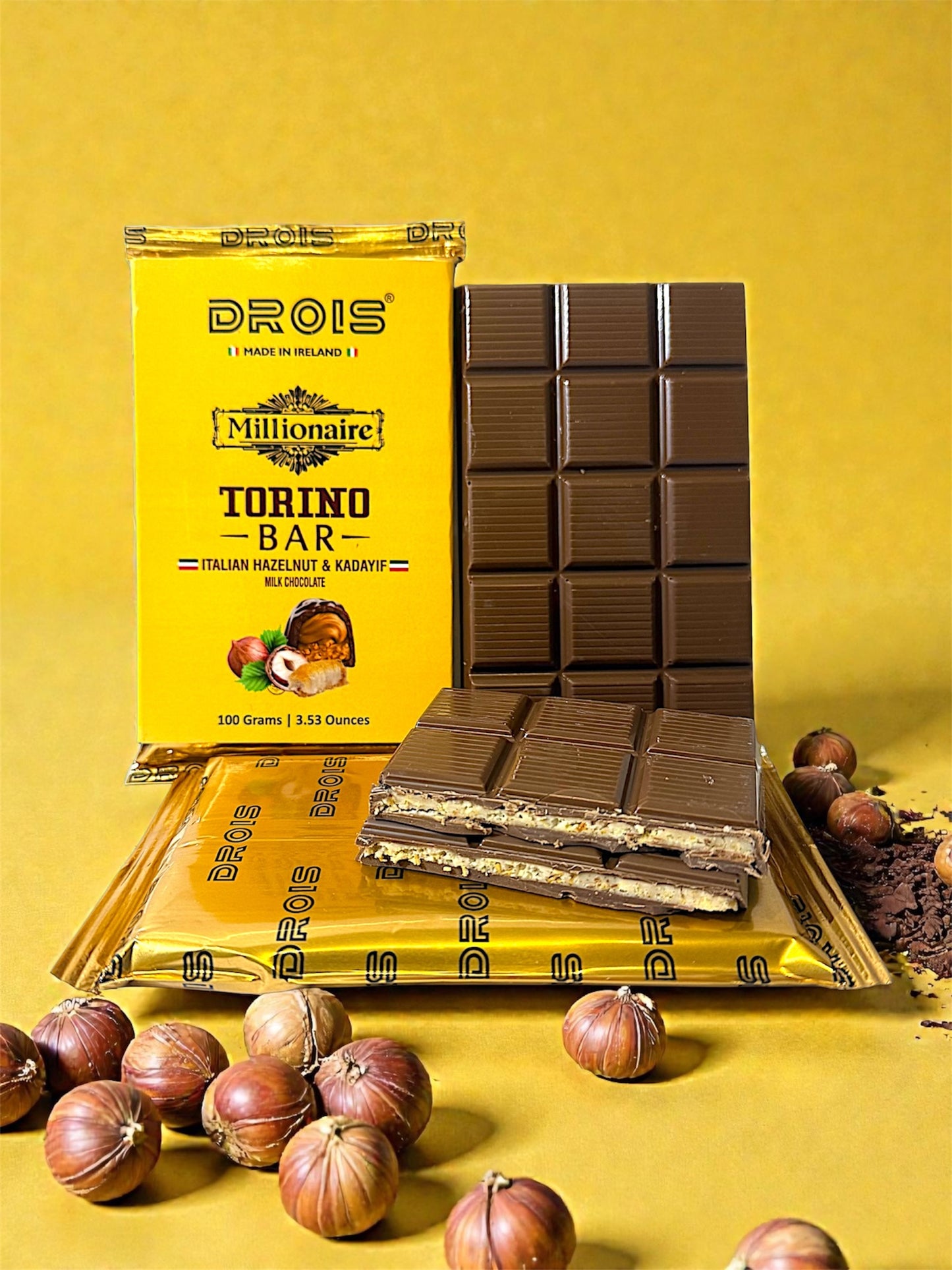 DROIS Millionaire Torino Bar – Grand (100g) (Italian Hazelnut)