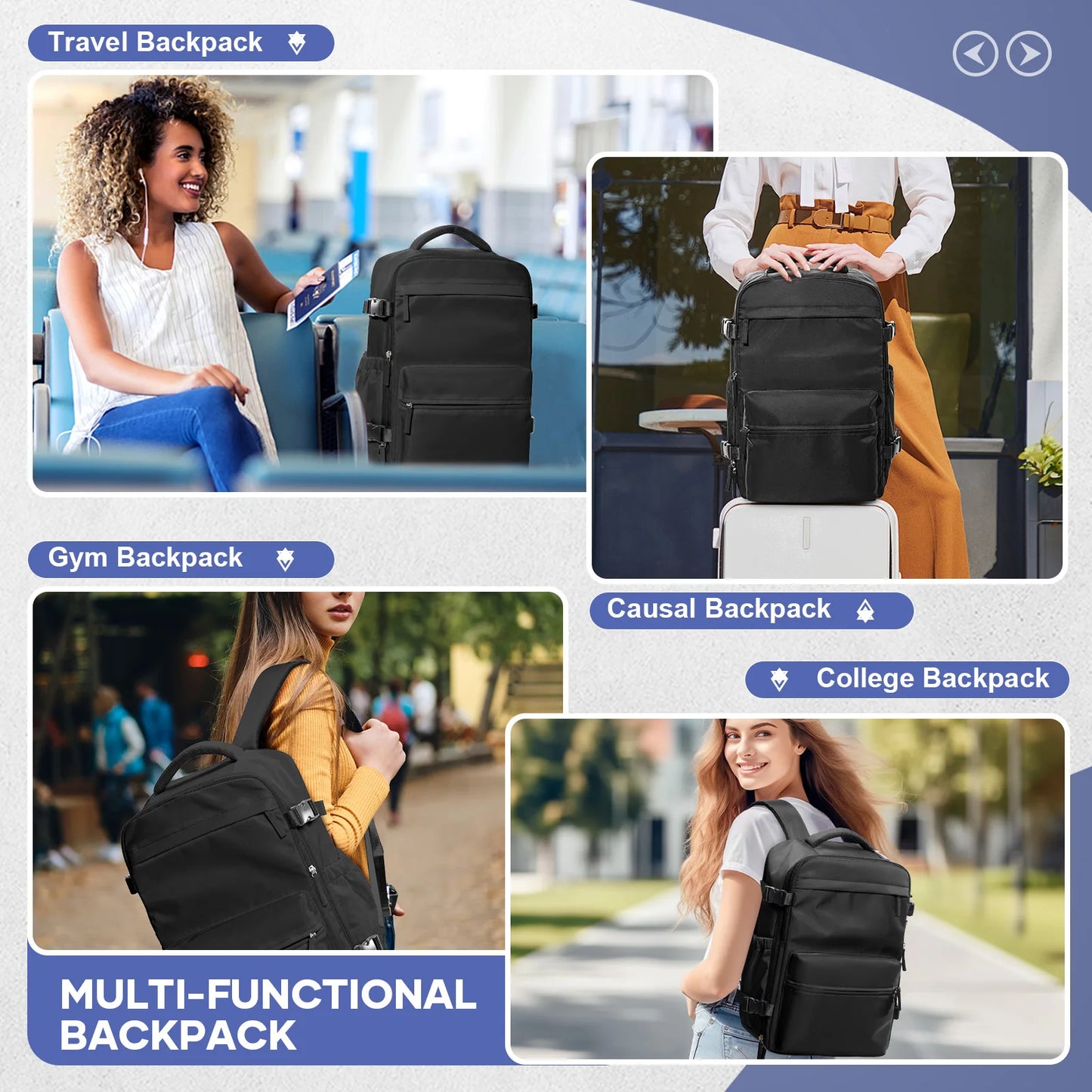 Ryanair Hack Vacuum Compression Travel Backpack | 15.6” Laptop, Ryanair Cabin Approved