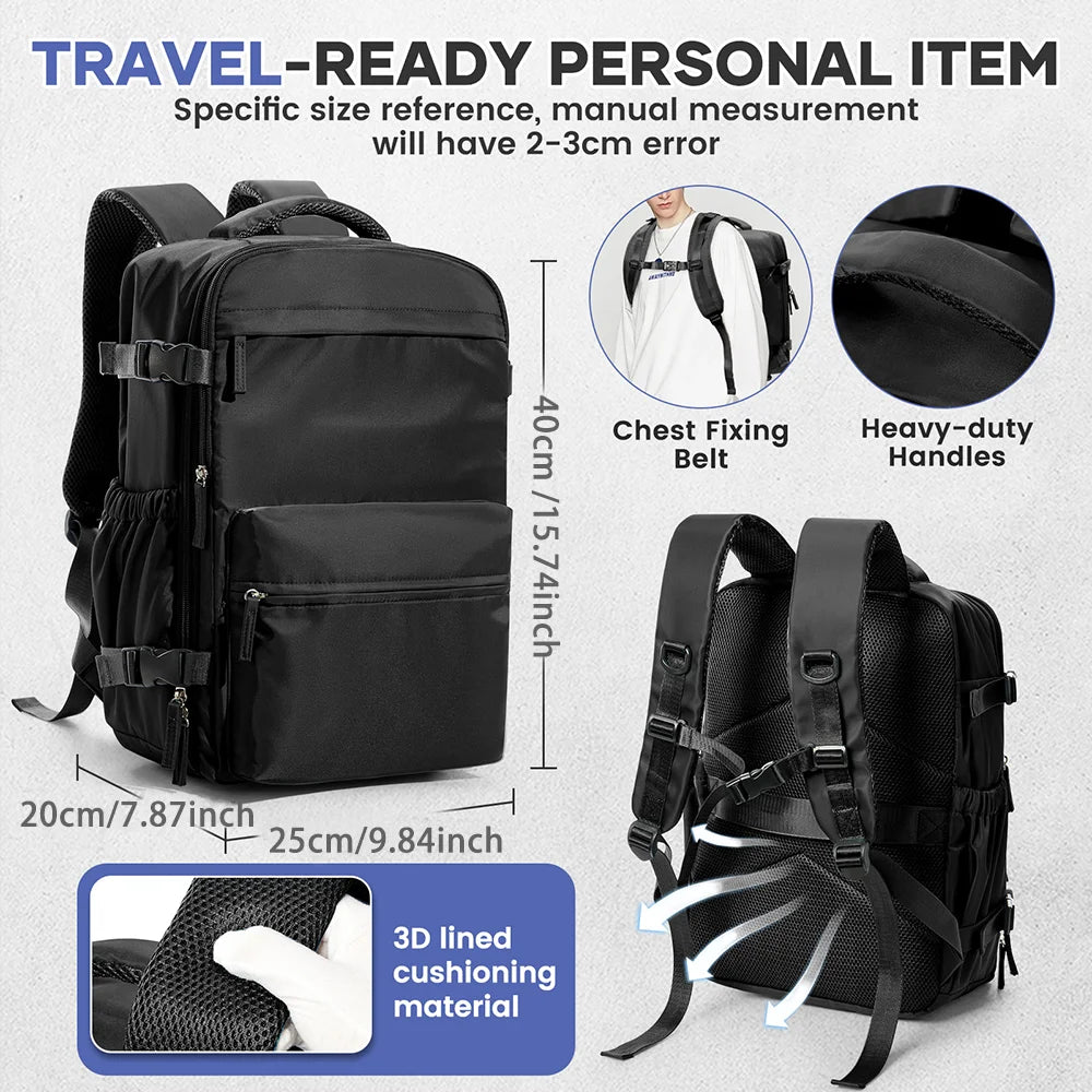 Ryanair Hack Vacuum Compression Travel Backpack | 15.6” Laptop, Ryanair Cabin Approved