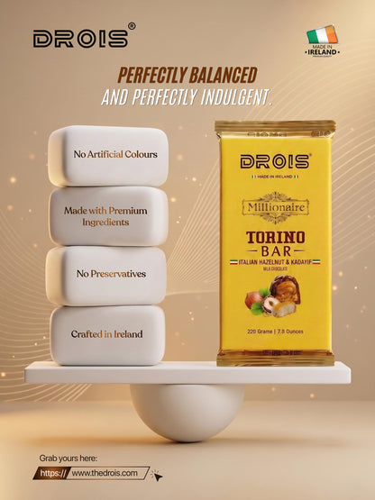 DROIS Millionaire Torino Bar – XXL (220g) (Italian Hazelnut)